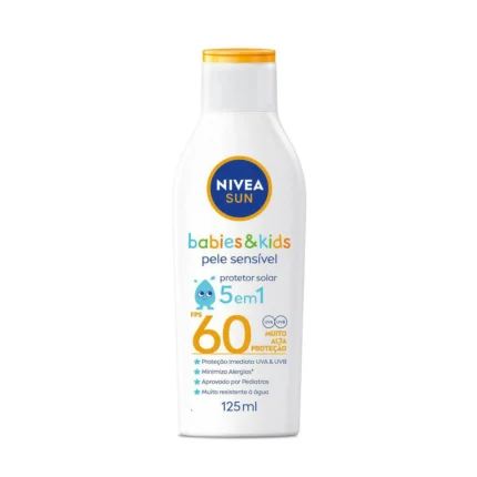 Protetor Solar FPS 60 Nivea Sun Kids & Babies Pele Sensível 125ml