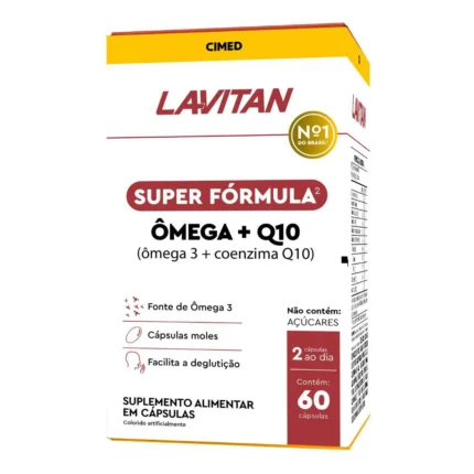 Ômega 3 + Coenzima Q10 Lavitan Ômega Q10 60 Cápsulas