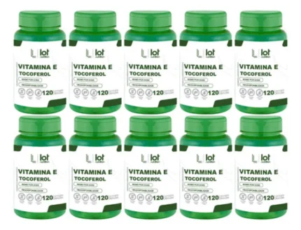 Kit 10un Vitamina e 400mg 120 cápsulas Antioxidante Natural sem Sabor