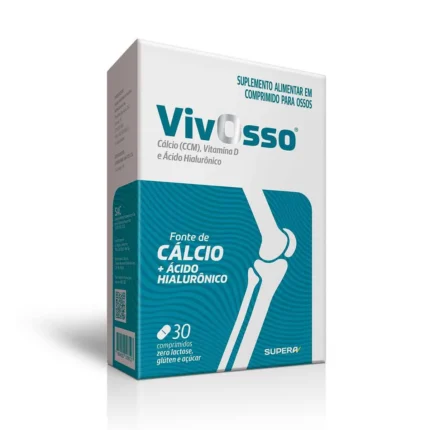Cálcio + Vitamina D + Ácido Hialurônico VIvosso Zero Açúcar 30 comprimidos